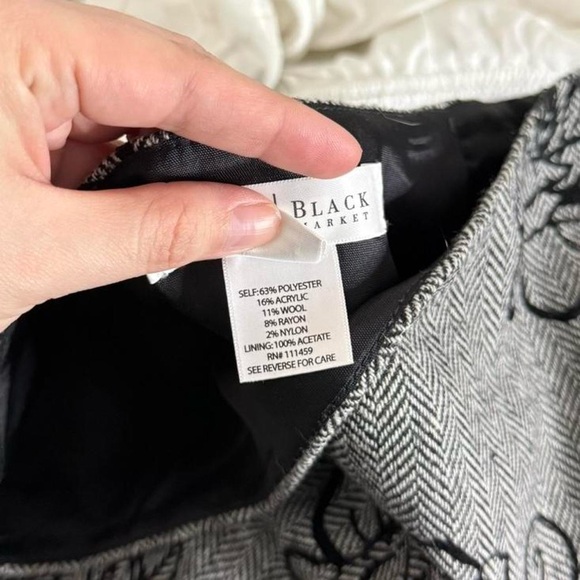 y2k preppy girly grunge coquette twee midi skirt w velvet floral detail - Picture 5 of 5